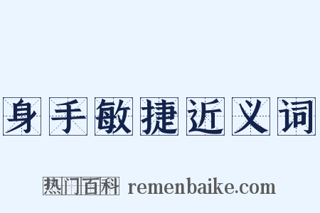 身手敏捷近义词是什么意思的图片